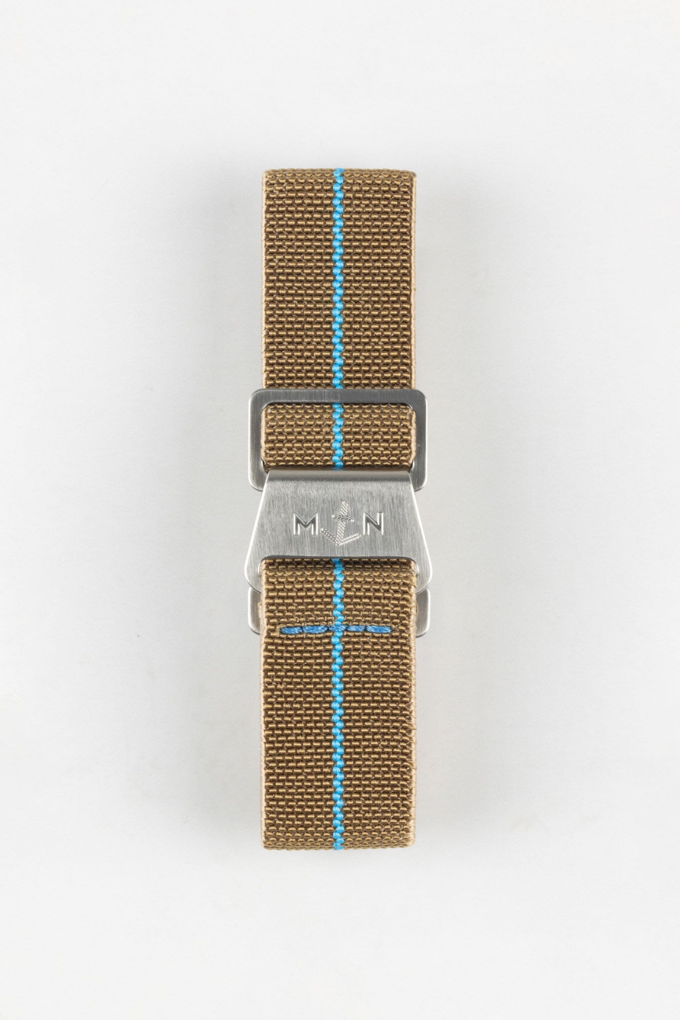 Khaki and Turquoise Marine Nationale Watch Strap by Erika's