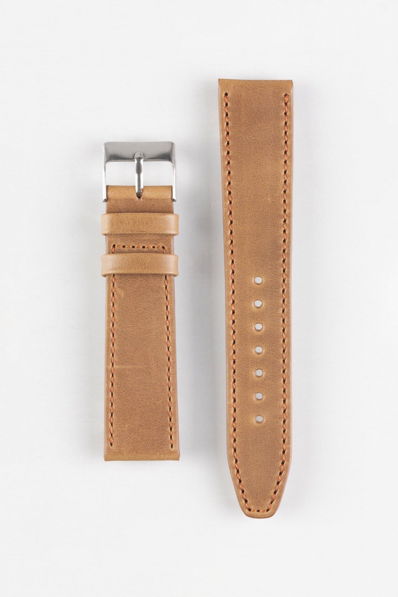 Pebro RUSTIC Vintage Calfskin Leather Watch Strap in TAWNY BROWN