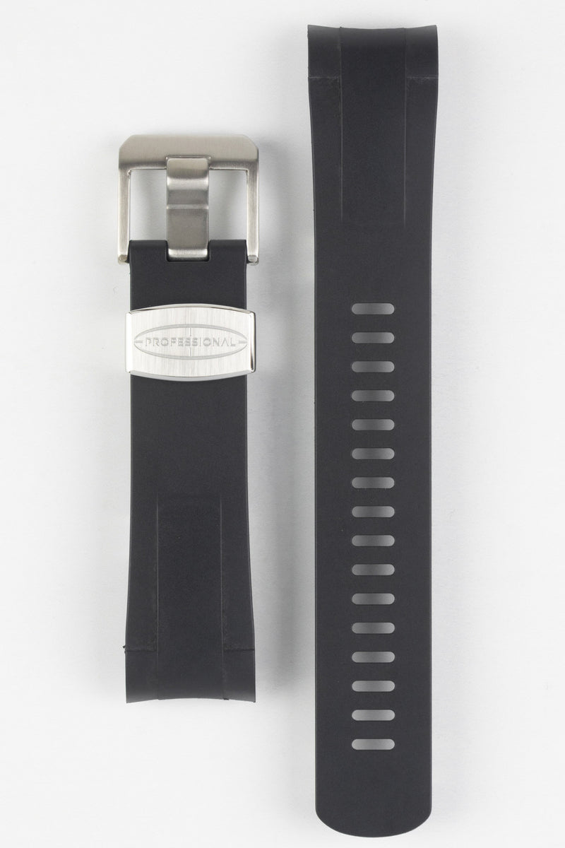 CRAFTER BLUE Rubber Watch Strap For Tudor Black Bay Series – Black