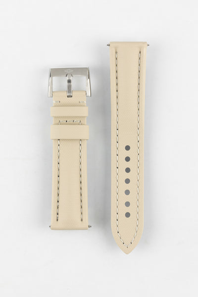 Artem Straps Classic Beige Sailcloth Watch Strap with Beige Stitching