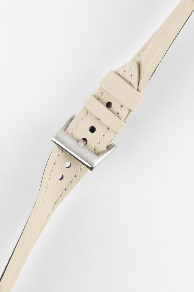 Artem Straps Classic Beige Sailcloth Watch Strap with Beige Stitching