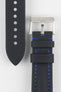 Artem Straps Classic Black Sailcloth Watch Strap with Blue Stitching