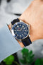 Artem Straps Classic Black Sailcloth Watch Strap with Blue Stitching