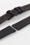 Artem Straps Classic Black Sailcloth Watch Strap with Red Stitching