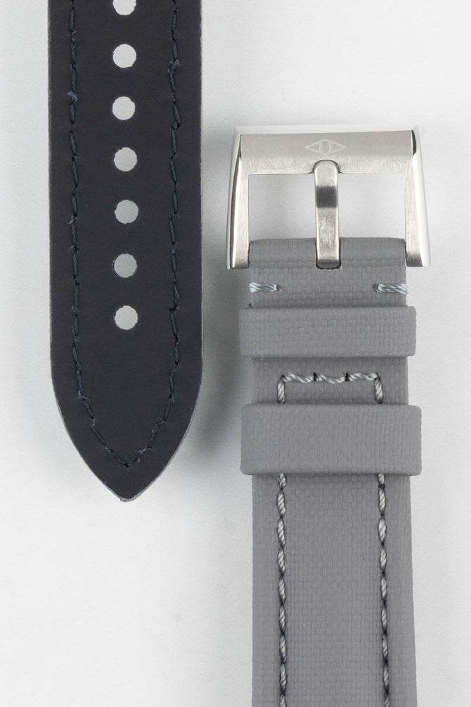 Artem Straps Classic Grey Sailcloth Watch Strap with Grey Stitching