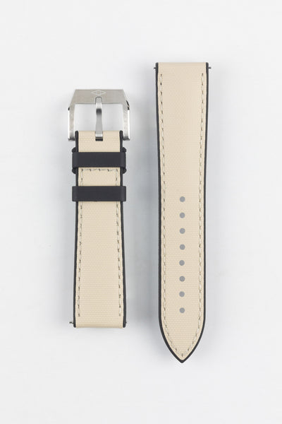 Artem Straps HydroFlex™ Beige Hybrid FKM Rubber Watch Strap with Beige Stitching