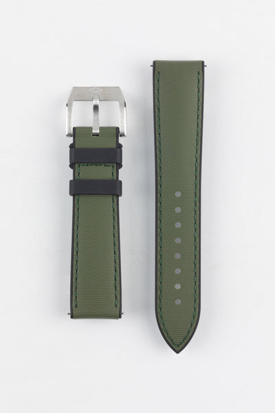 Artem Straps HydroFlex™ Khaki Hybrid FKM Rubber Watch Strap with Khaki Stitching