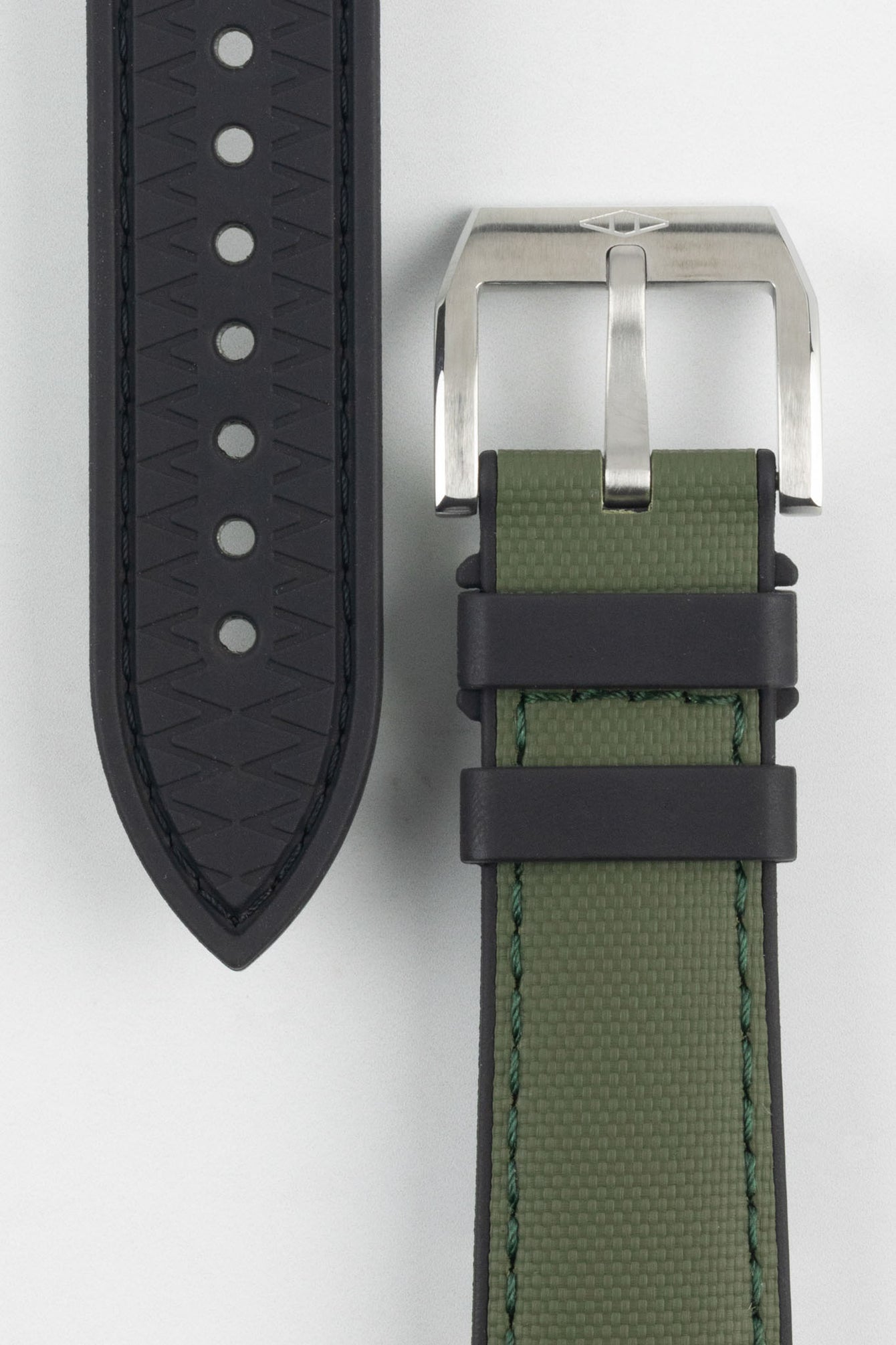 Artem Straps HydroFlex™ Khaki Hybrid FKM Rubber Watch Strap with Khaki Stitching