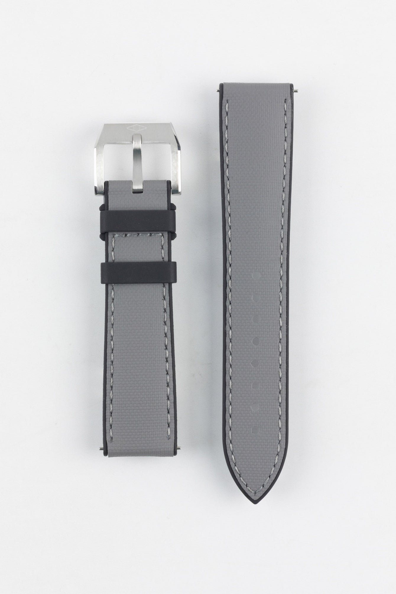 Artem Straps HydroFlex™ Grey Hybrid FKM Rubber Watch Strap with Grey Stitching