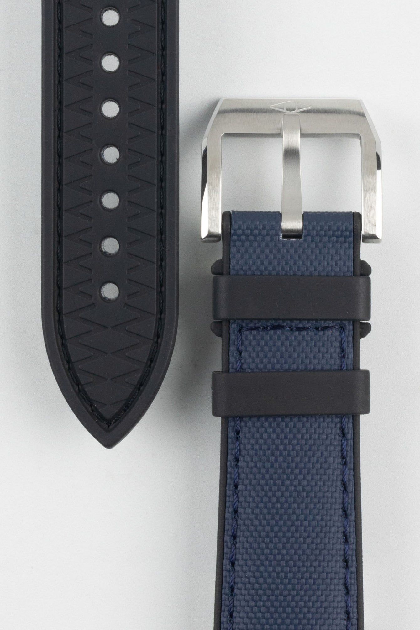 Artem Straps HydroFlex™ Navy Hybrid FKM Rubber Watch Strap with Navy Stitching