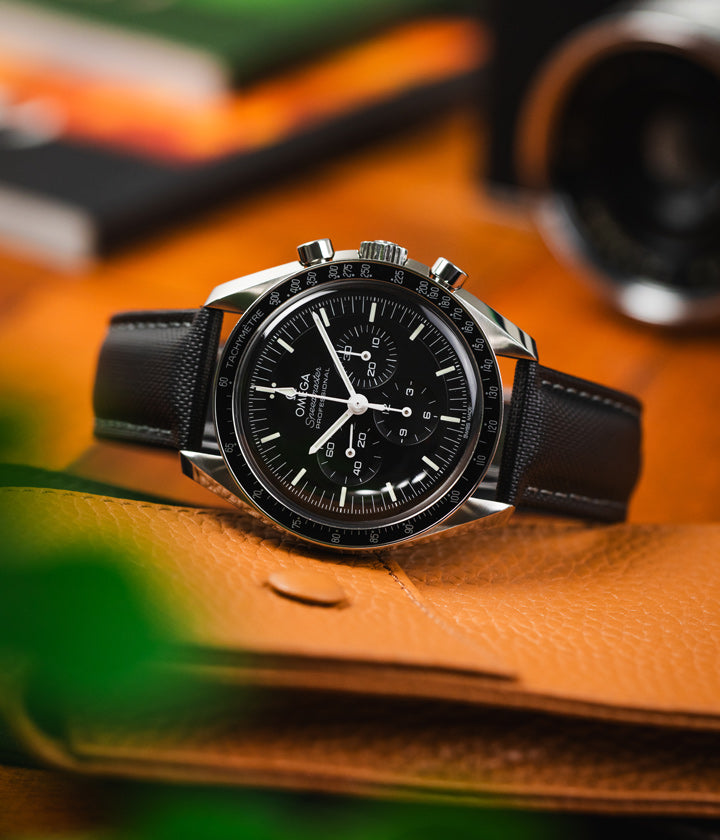 Omega Speedmaster black sailcloth watch strap