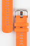 Bonetto Cinturini 330 Wide-Tang Parallel Rubber Watch Strap in ORANGE