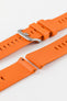 Bonetto Cinturini 330 Wide-Tang Parallel Rubber Watch Strap in ORANGE