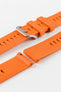 Bonetto Cinturini 330 Wide-Tang Parallel Rubber Watch Strap in ORANGE