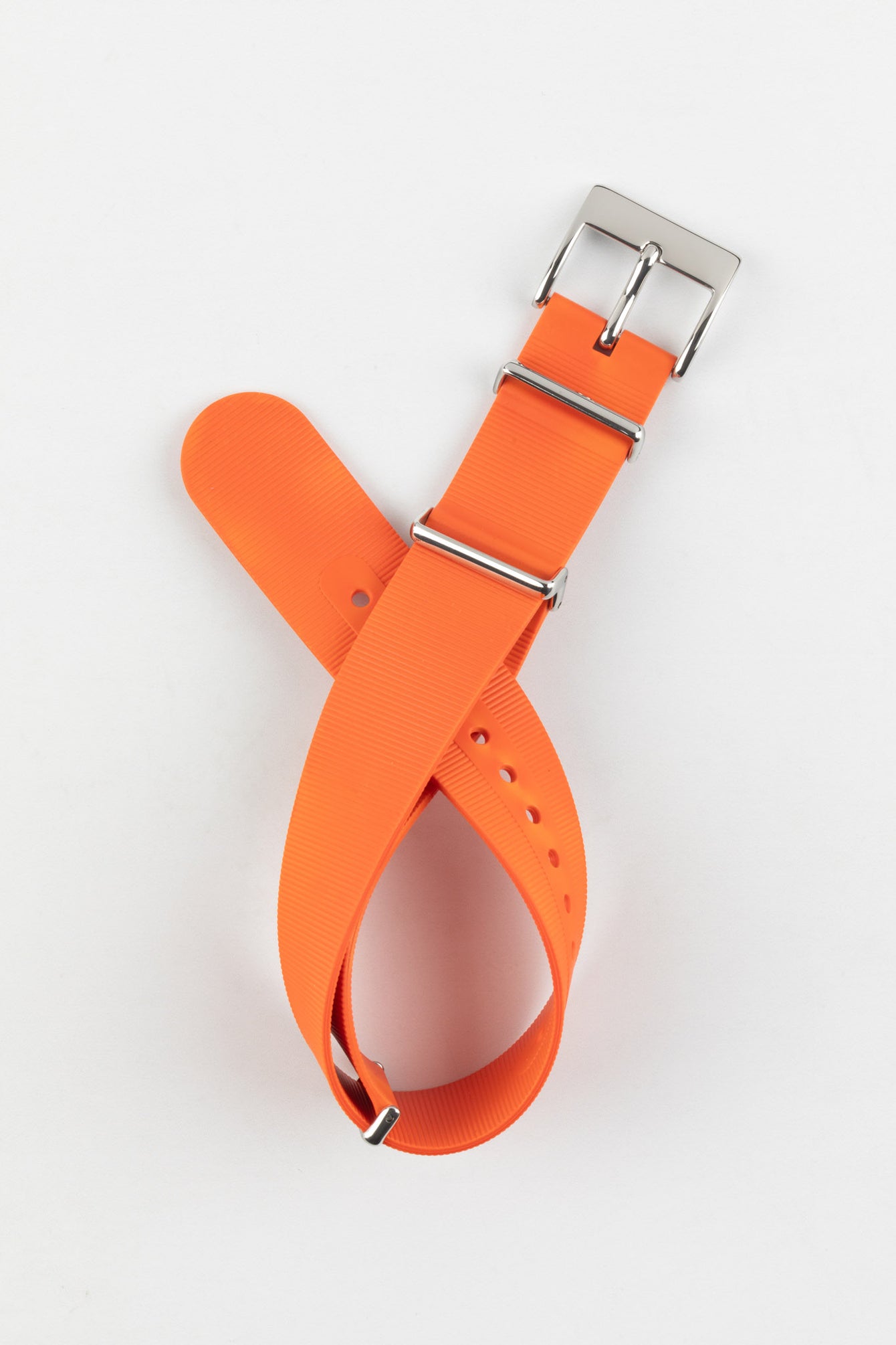 Bonetto Cinturini 328 Premium Rubber One-Piece Watch Strap in ORANGE