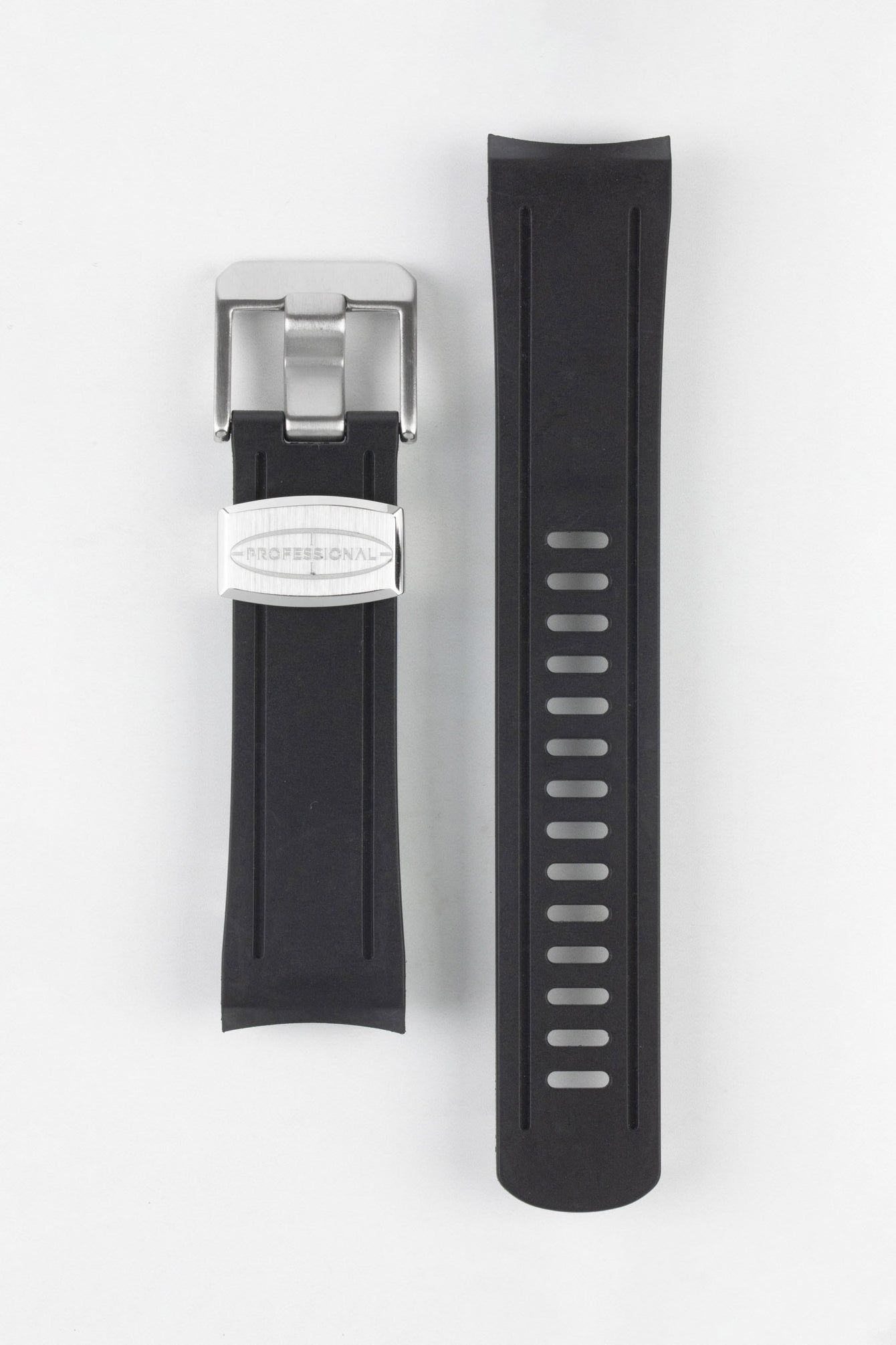 CRAFTER BLUE CB04 Rubber Watch Strap for Seiko Shogun Series – BLACK