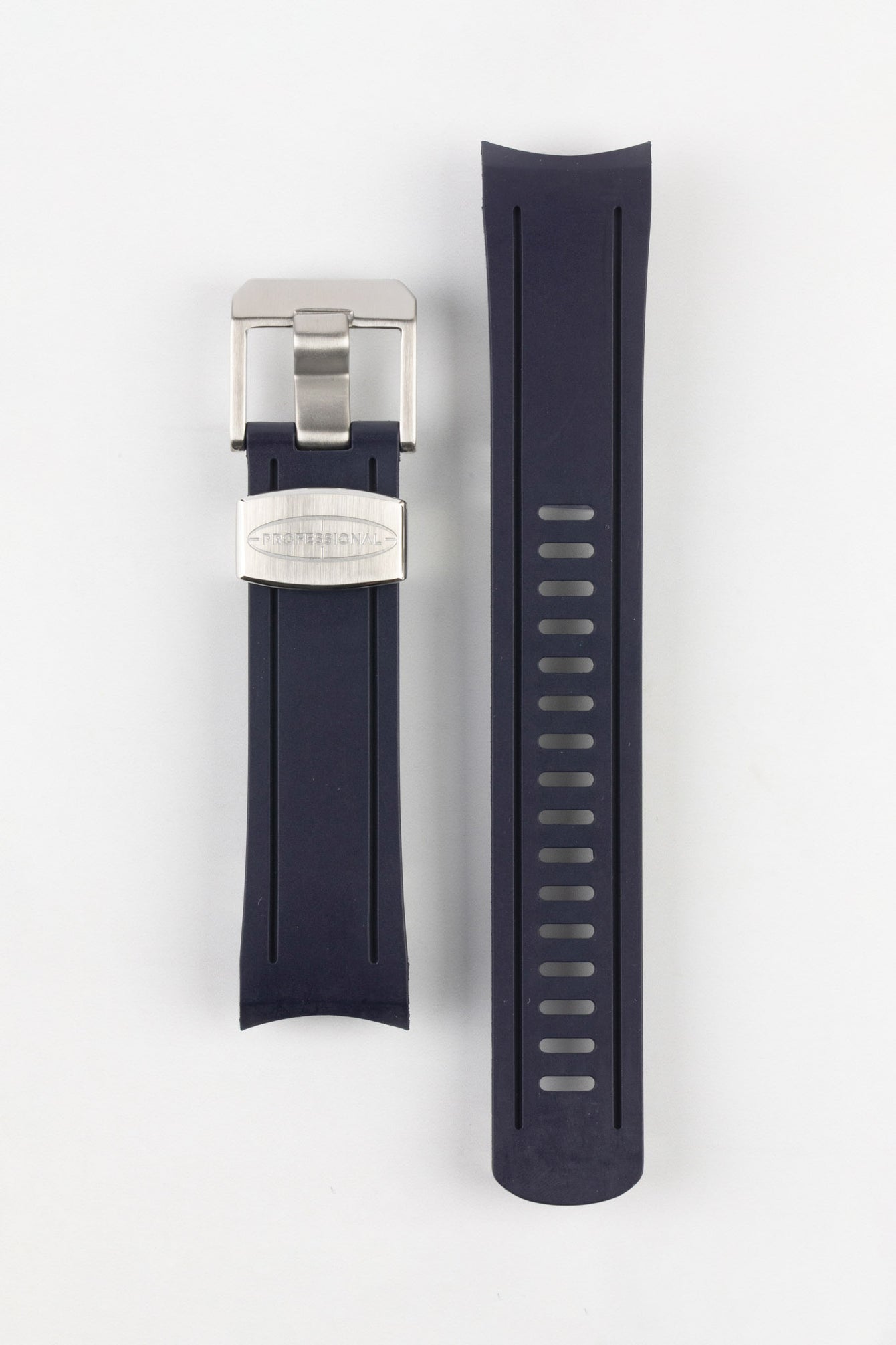 CRAFTER BLUE CB05 Rubber Watch Strap for Seiko SKX Series – NAVY BLUE with Steel Keeper