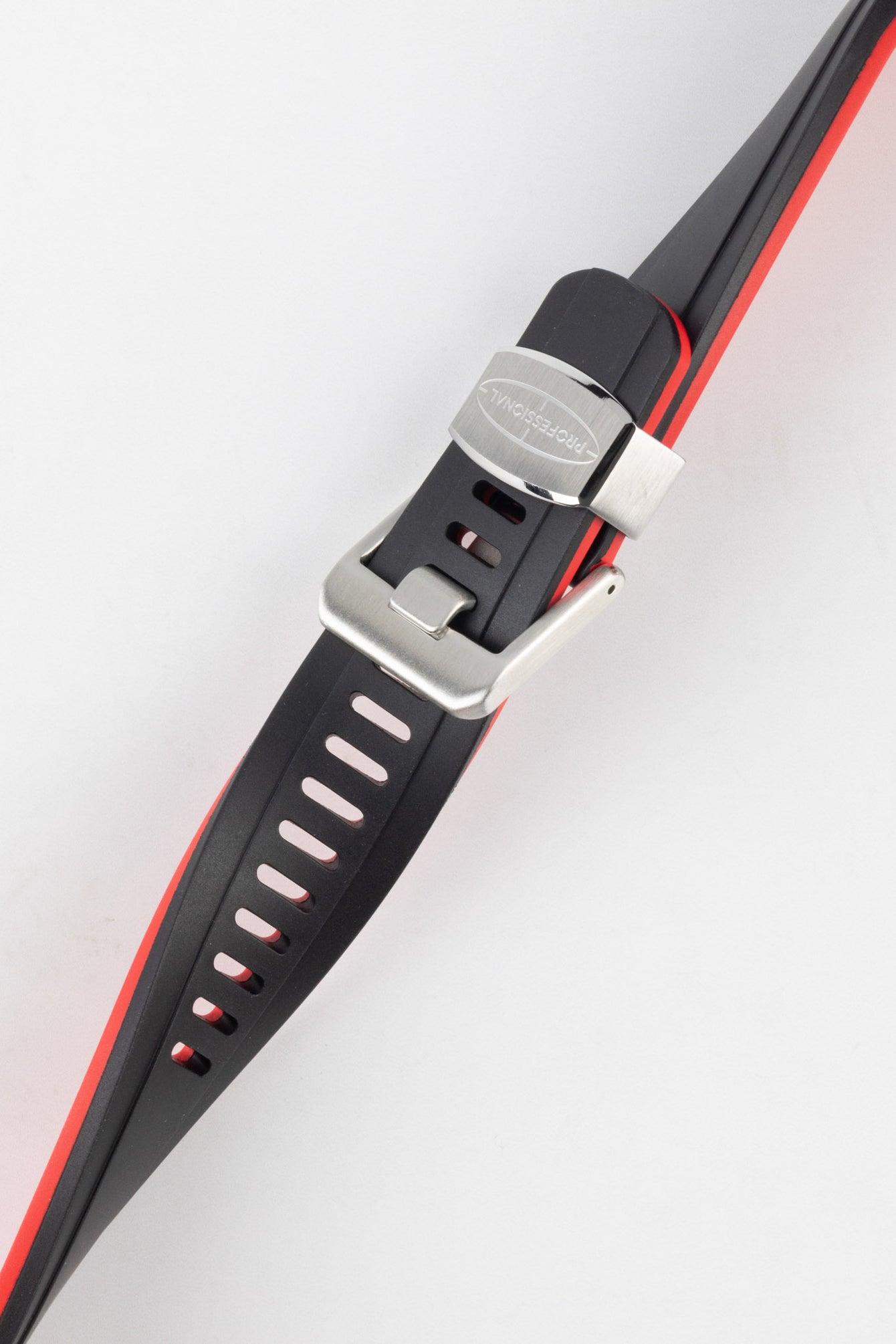 CRAFTER BLUE CB10 Rubber Watch Strap for Seiko SKX Series – BLACK & RED with Rubber & Steel Keepers