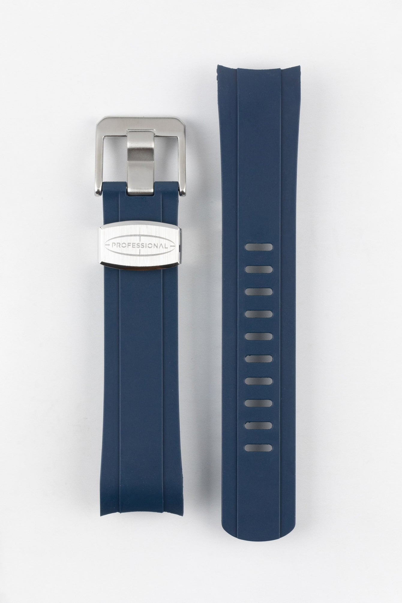 CRAFTER BLUE CB10-F FKM Rubber Watch Strap for Seiko SKX & 5 Sports Series – NAVY BLUE with Rubber & Steel Keepers