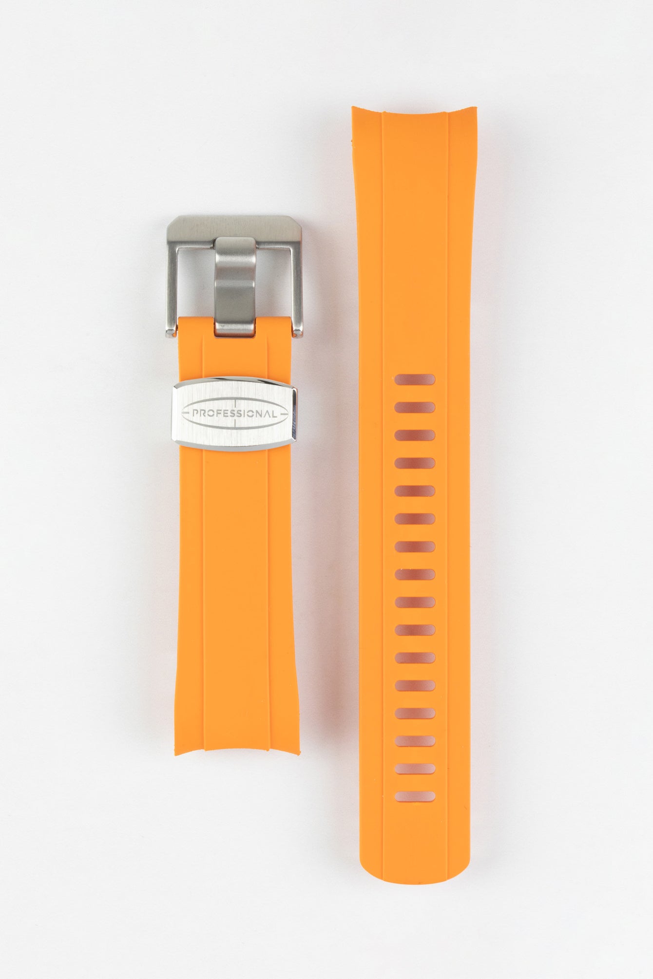 CRAFTER BLUE CB10 Rubber Watch Strap for Seiko SKX Series – ORANGE with Rubber & Steel Keepers