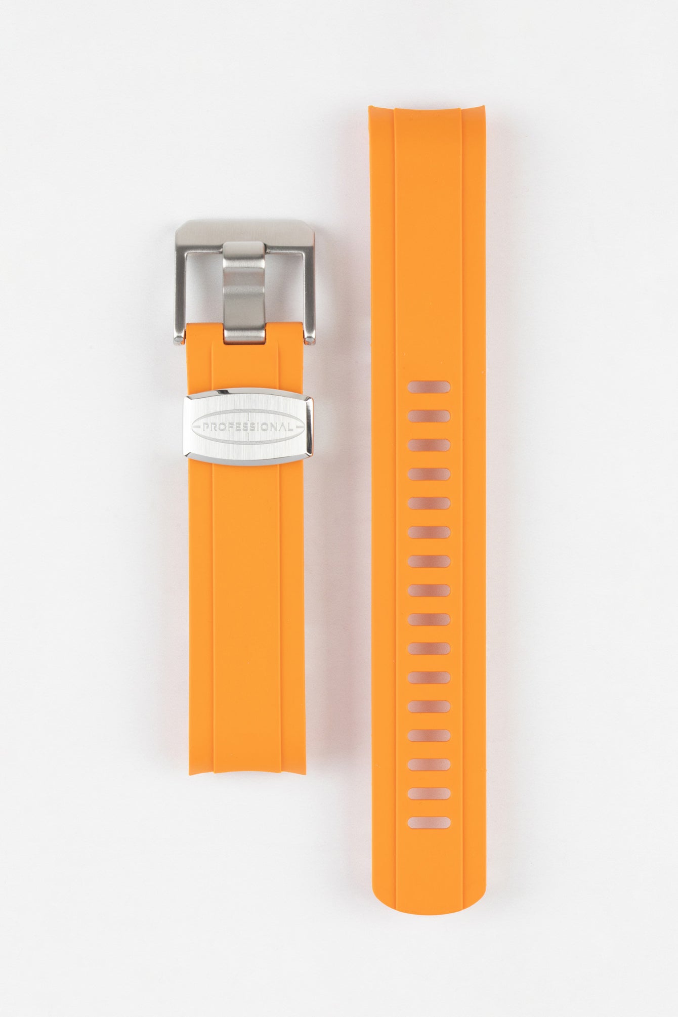 CRAFTER BLUE CB13 Rubber Watch Strap for Seiko Mini Turtle Series – ORANGE with Rubber Keepers