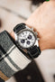 Di-Modell CHRONISSIMO Waterproof Leather Watch Strap in BLACK / WHITE