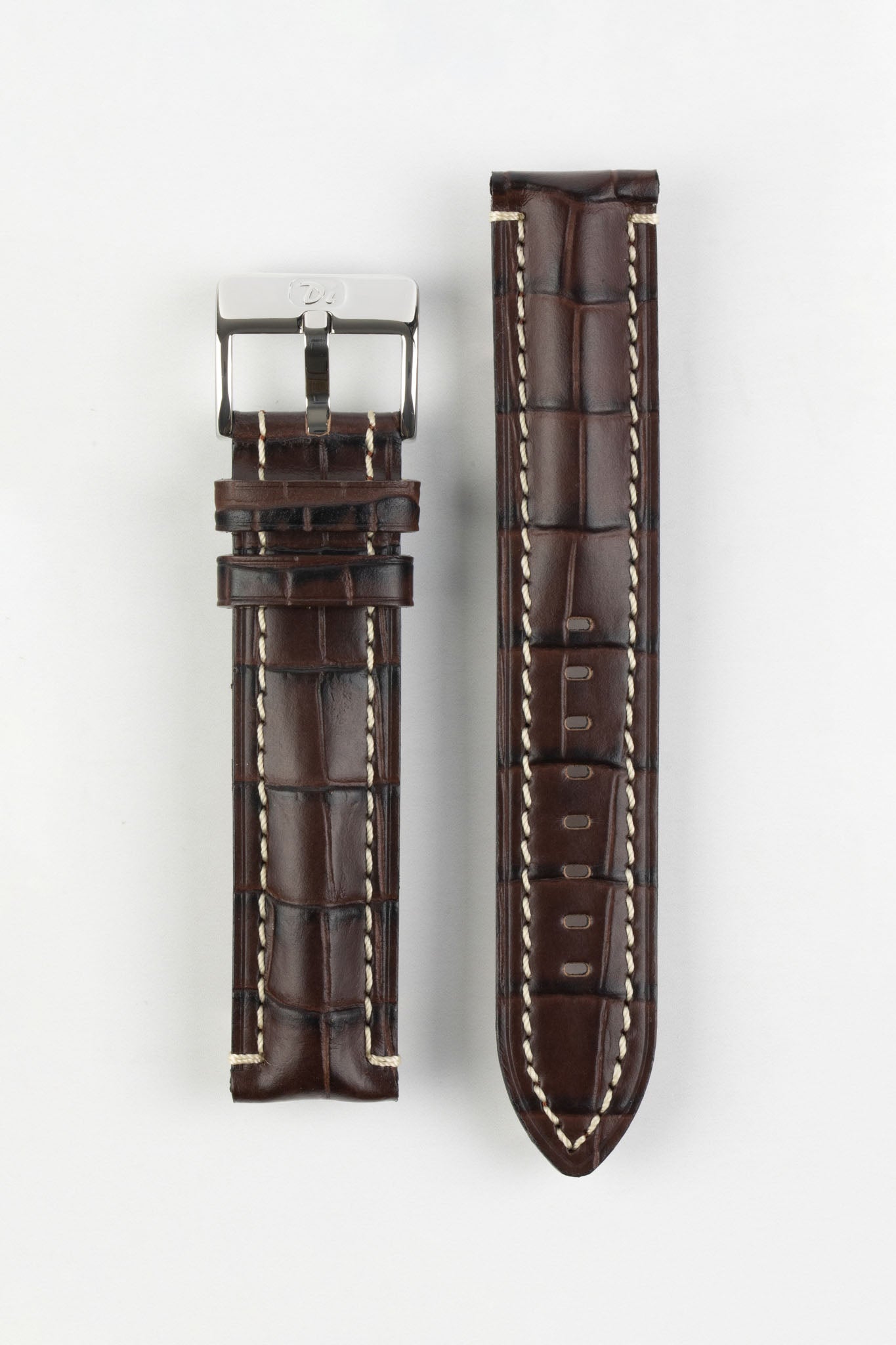 Di-Modell BALI CHRONO Alligator-Embossed Padded Watch Strap in BROWN ...