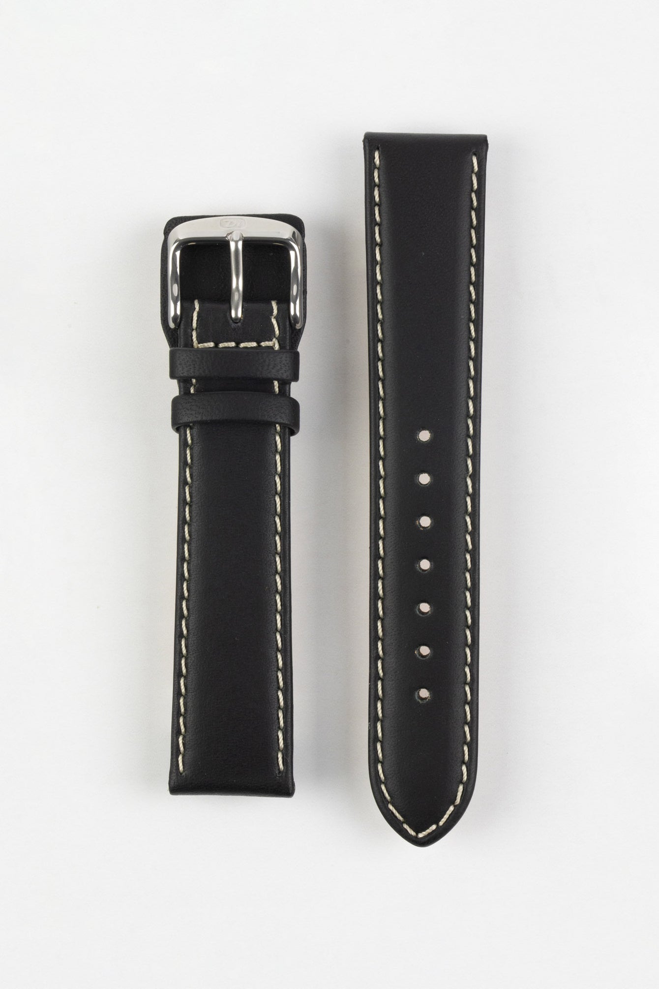 Di-Modell DENVER Calf Leather Watch Strap in BLACK / BEIGE