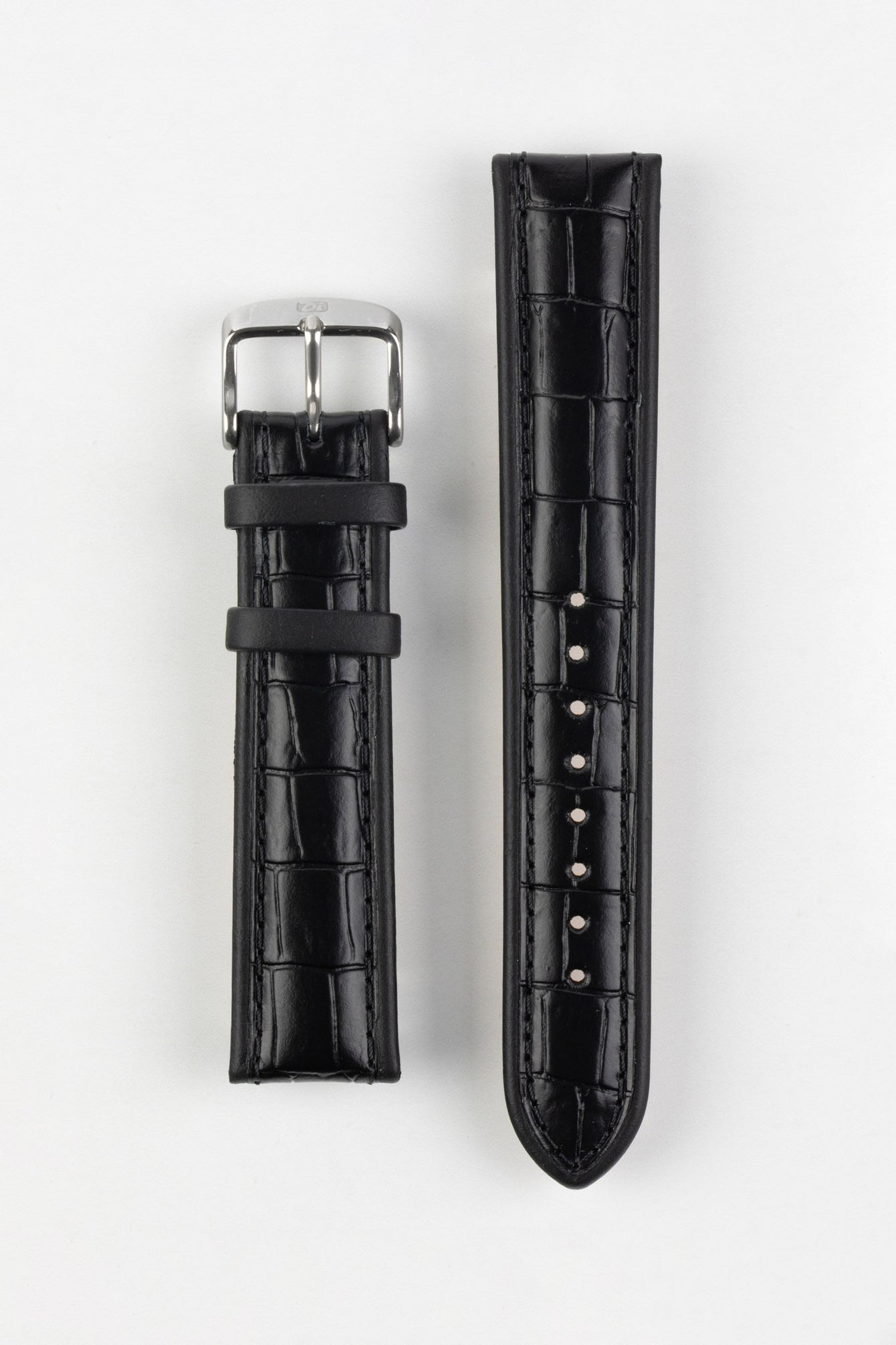 Di-Modell IMPERATOR Waterproof Alligator-Embossed Calfskin Watch Strap in BLACK