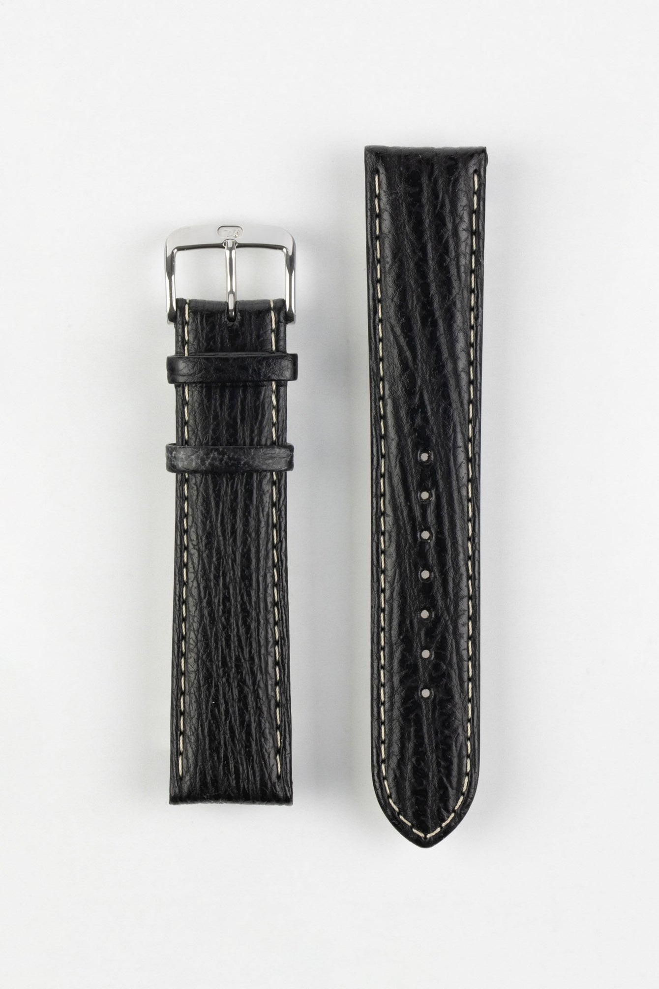 Di-Modell SHARKSKIN Waterproof Leather Watch Strap in BLACK