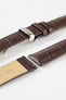 Hirsch DUKE Quick-Release Alligator Embossed Leather Watch Strap in BROWN