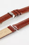 Hirsch DUKE Quick-Release Alligator Embossed Leather Watch Strap in GOLD BROWN