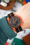 Erika's Originals BLACK OPS MN™ Strap with HOT ORANGE Centerline - BRUSHED Hardware