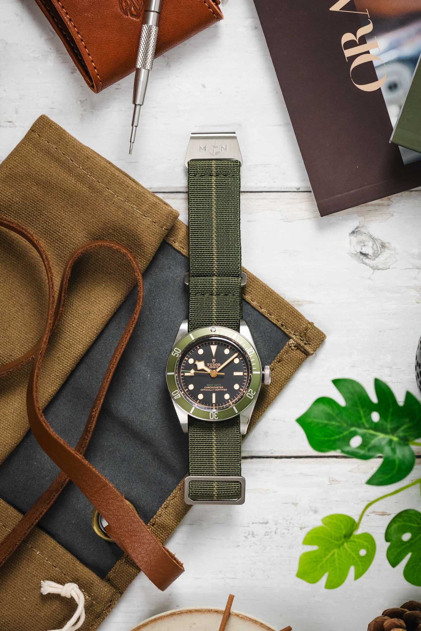 Erika's Originals ORIGINAL MN™ Strap in TWO-TONE GREEN - BRUSHED Hardware