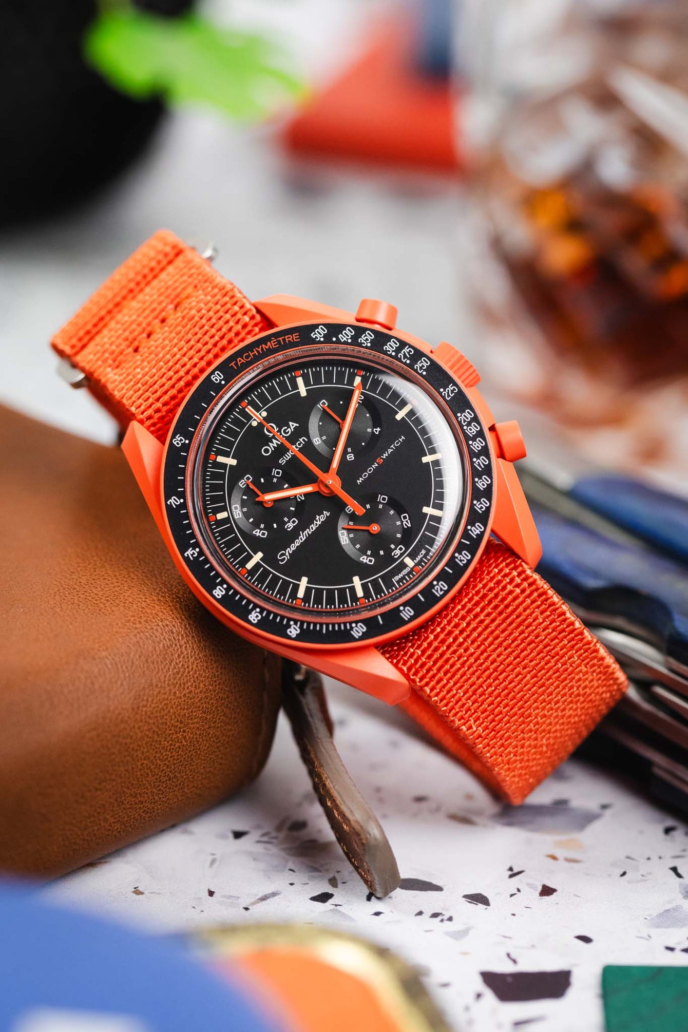 Erika's Originals ORANGE MN™ Strap in FULL ORANGE - BRUSHED Hardware