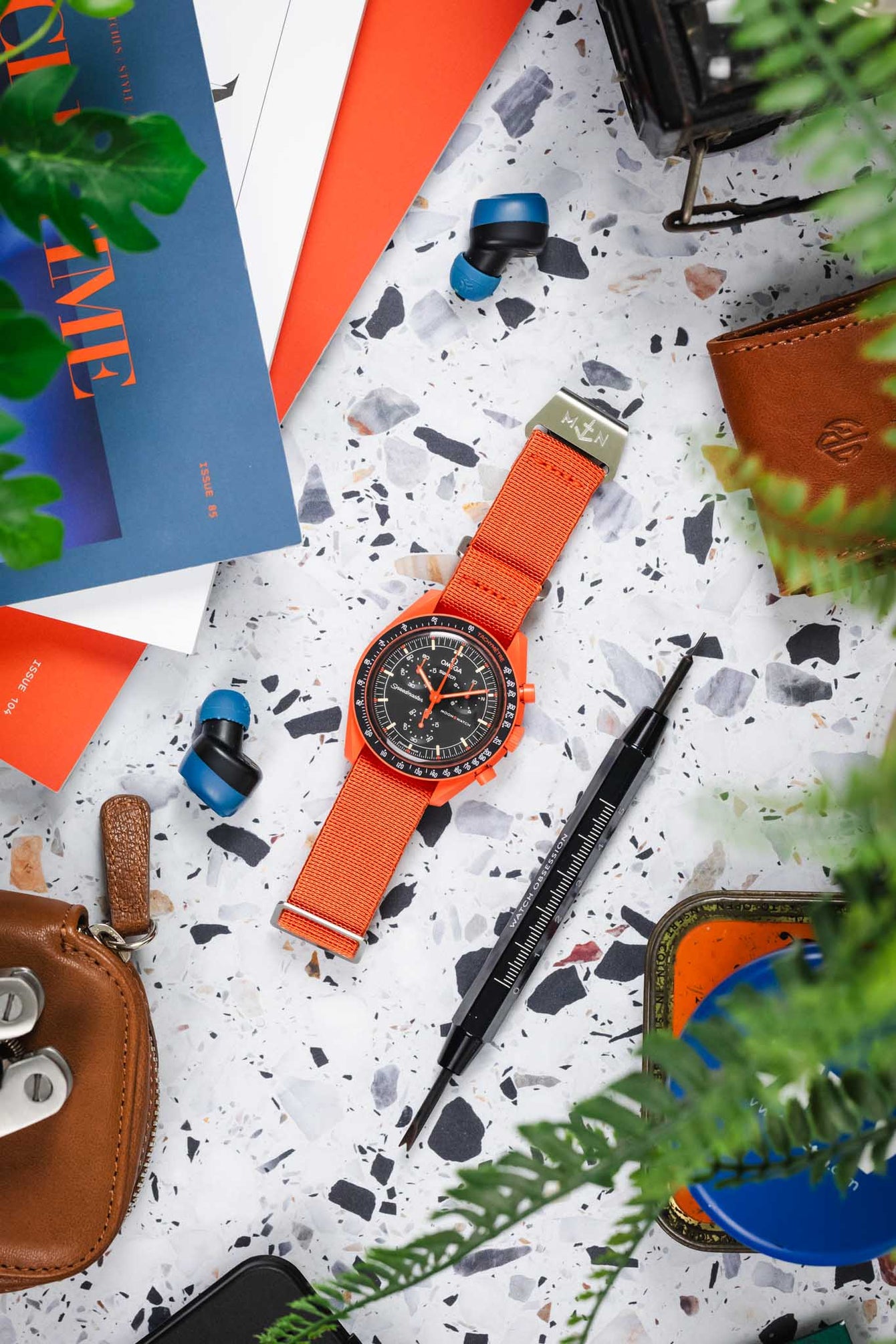 Erika's Originals ORANGE MN™ Strap in FULL ORANGE - BRUSHED Hardware