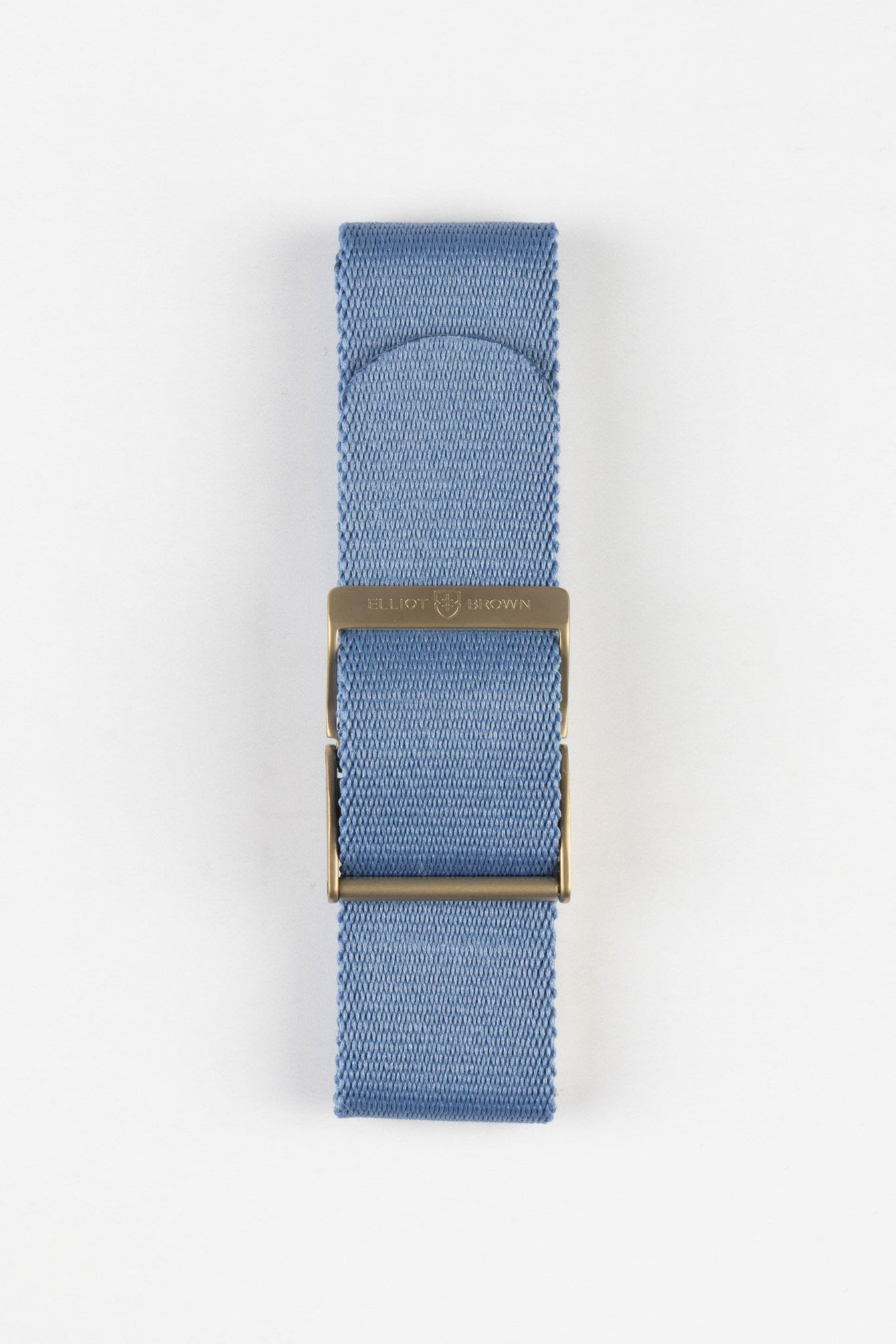 ELLIOT BROWN Webbing Watch Strap in DENIM BLUE with BRONZE PVD Buckle