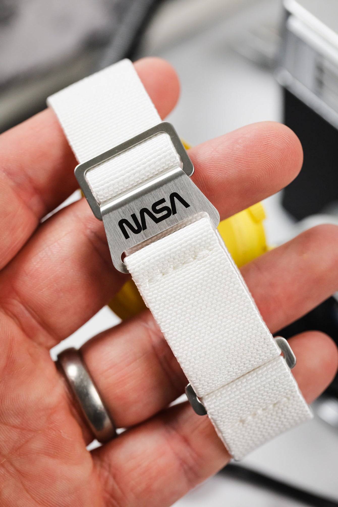 Erika's Originals NASA MN™ Watch Strap in FULL WHITE with BRUSHED Hardware