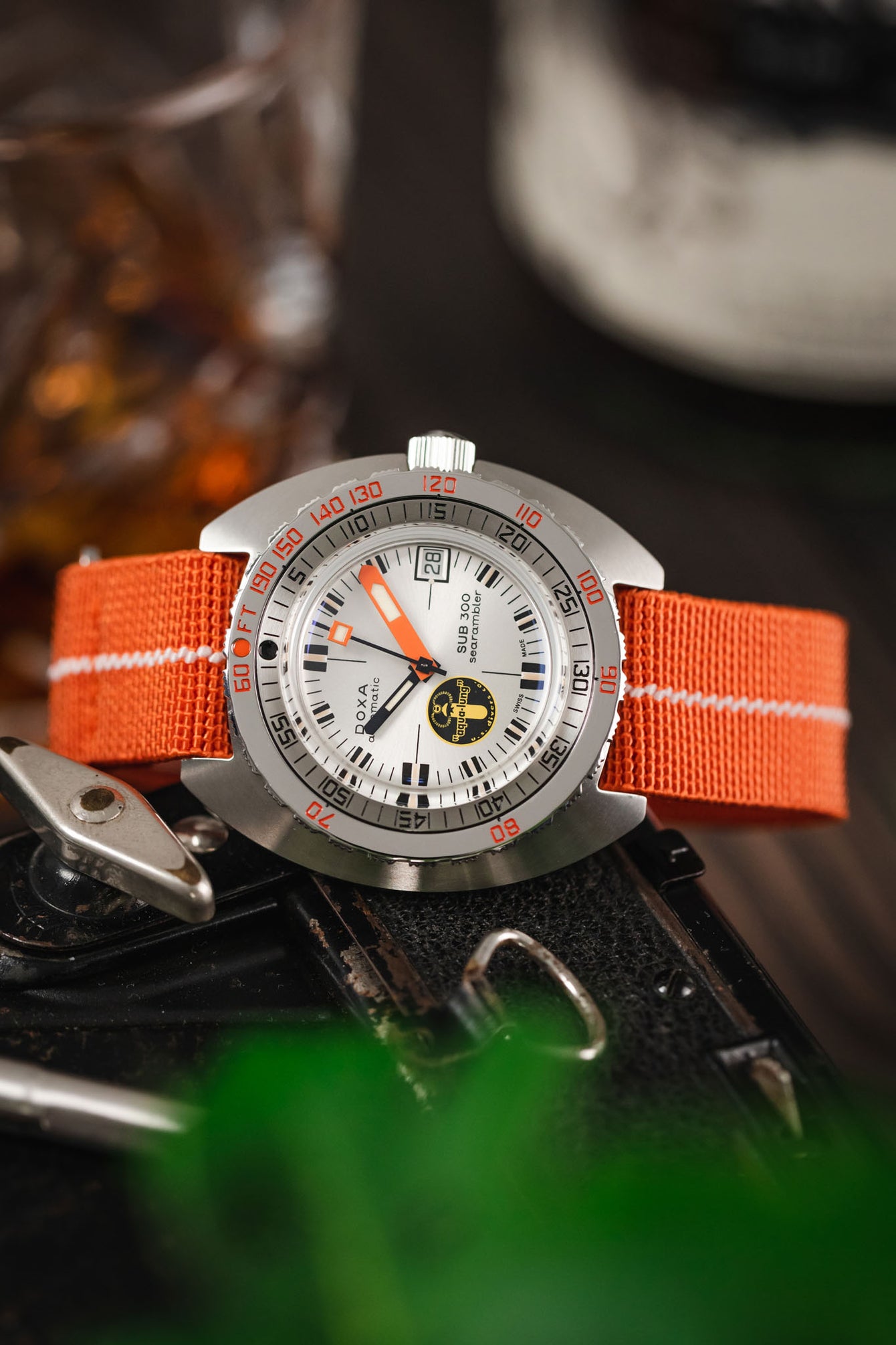 Erika's Originals ORANGE MN™ Strap with LUMED Centerline - BRUSHED Hardware