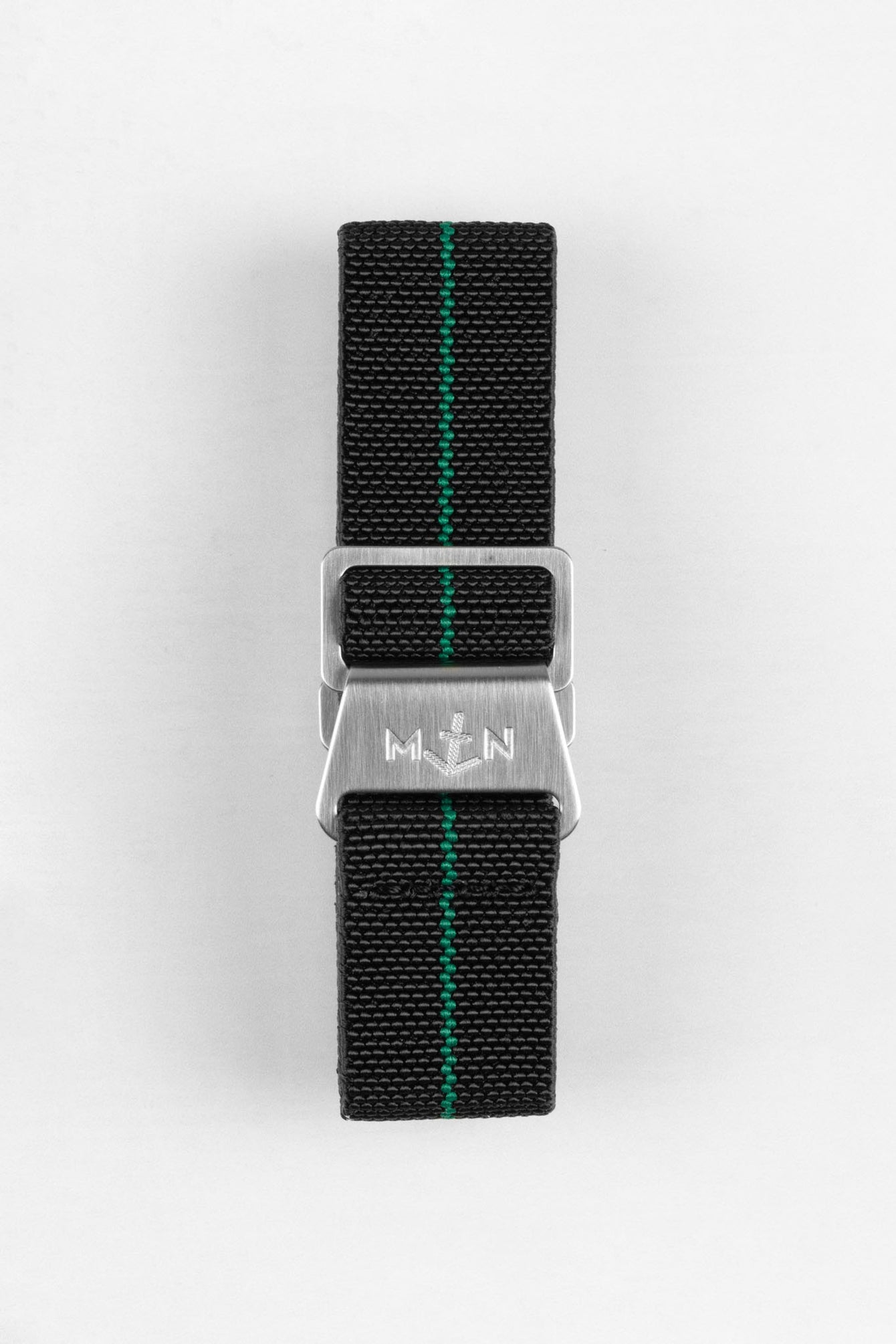 Erika's Originals BLACK OPS MN™ Strap with GREEN Centerline - BRUSHED Hardware