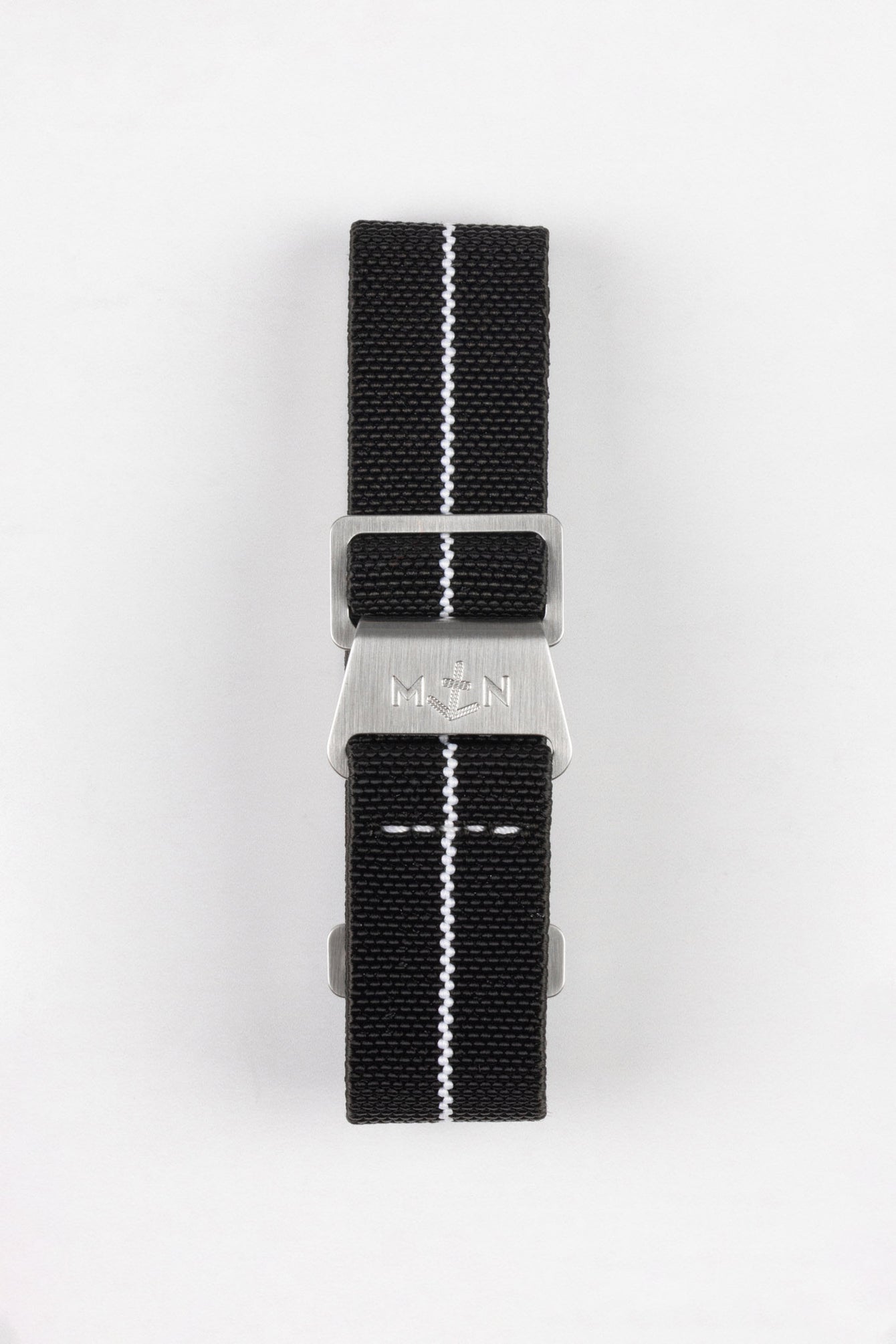 Erika's Originals BLACK OPS MN™ Strap with WHITE Centerline - BRUSHED Hardware