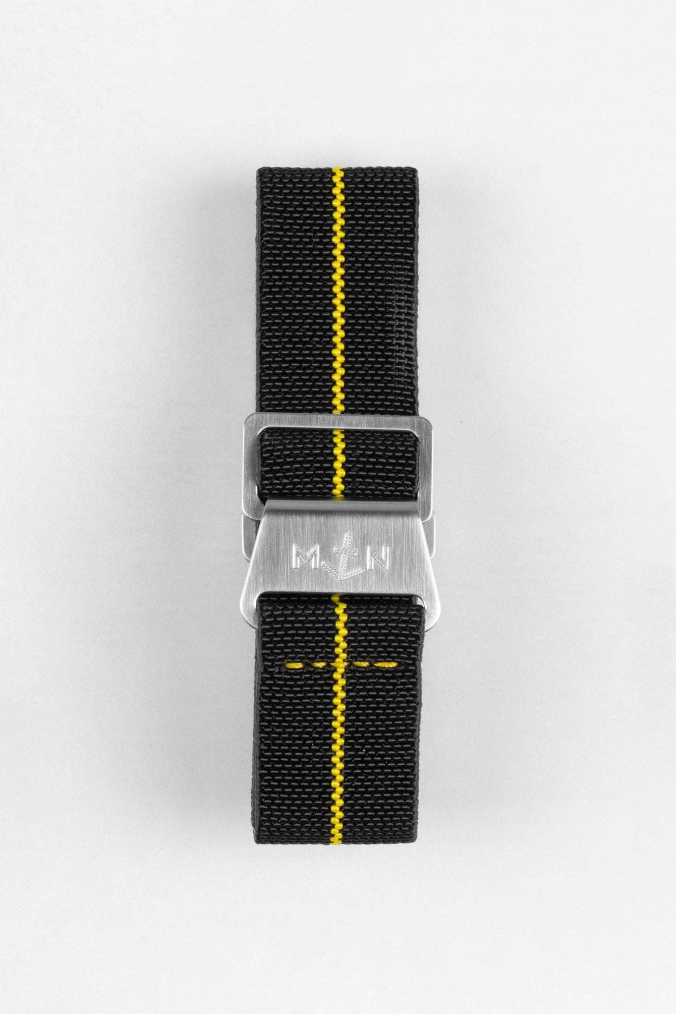 Erika's Originals BLACK OPS MN™ Strap with YELLOW Centerline - BRUSHED Hardware