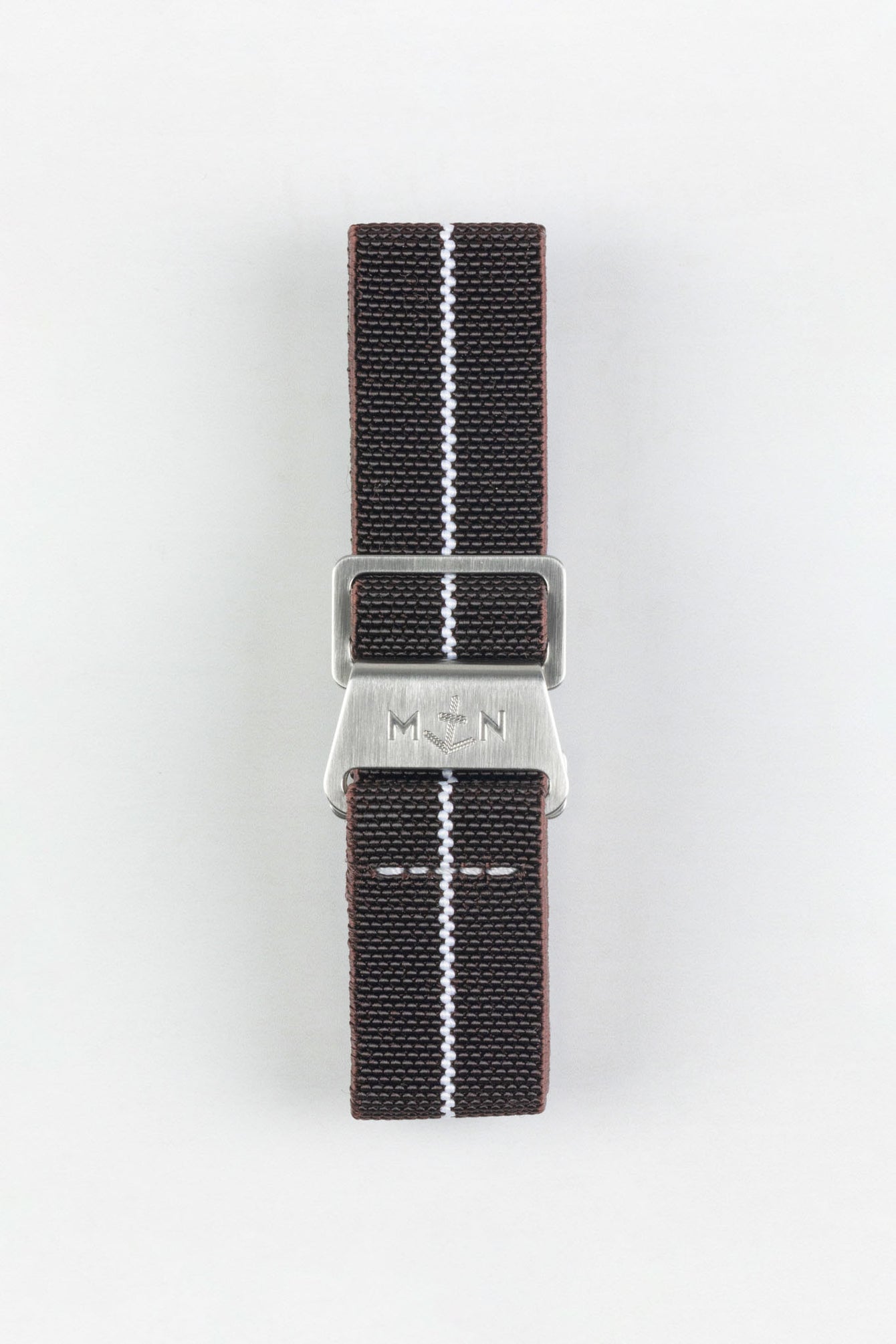 Erika's Originals HAVANA MN™ Strap with WHITE Centerline - BRUSHED Hardware