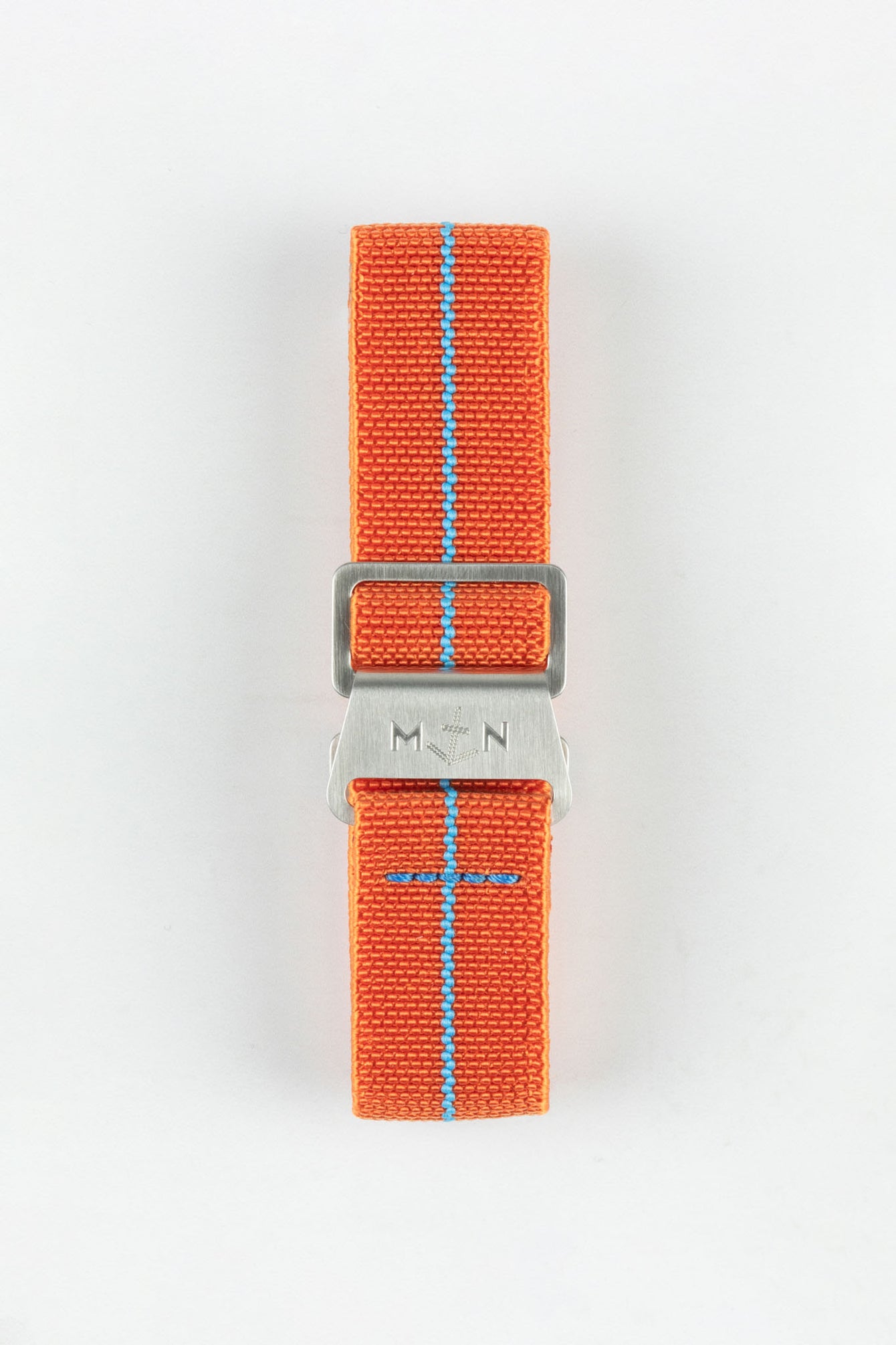 Erika's Originals ORANGE MN™ Strap with TURQUOISE Centerline - BRUSHED Hardware