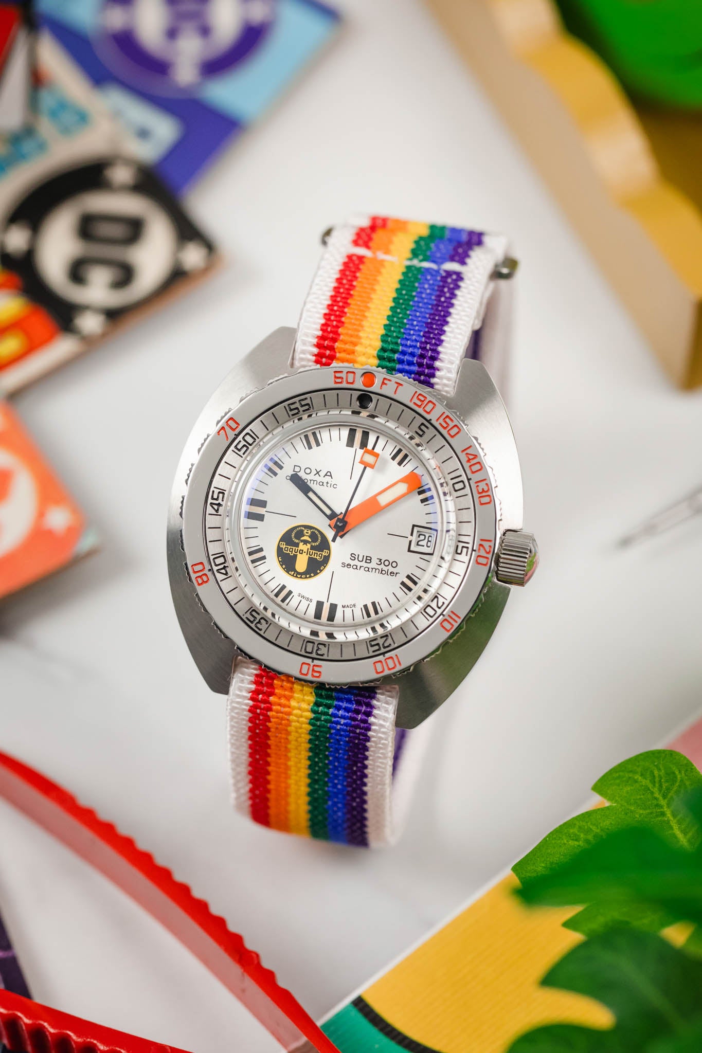 Watch with rainbow online strap