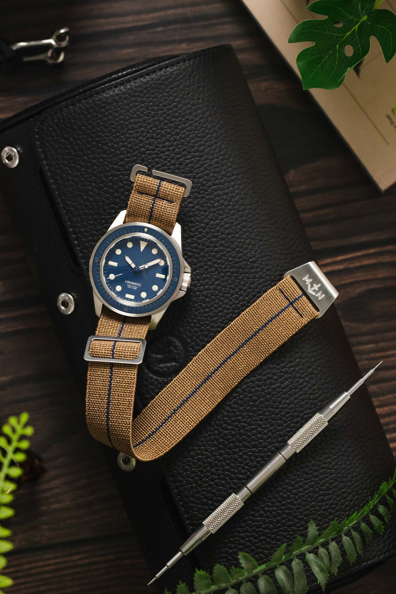 Erika's Originals SAHARA MN™ Watch Strap | Navy Blue Centerline