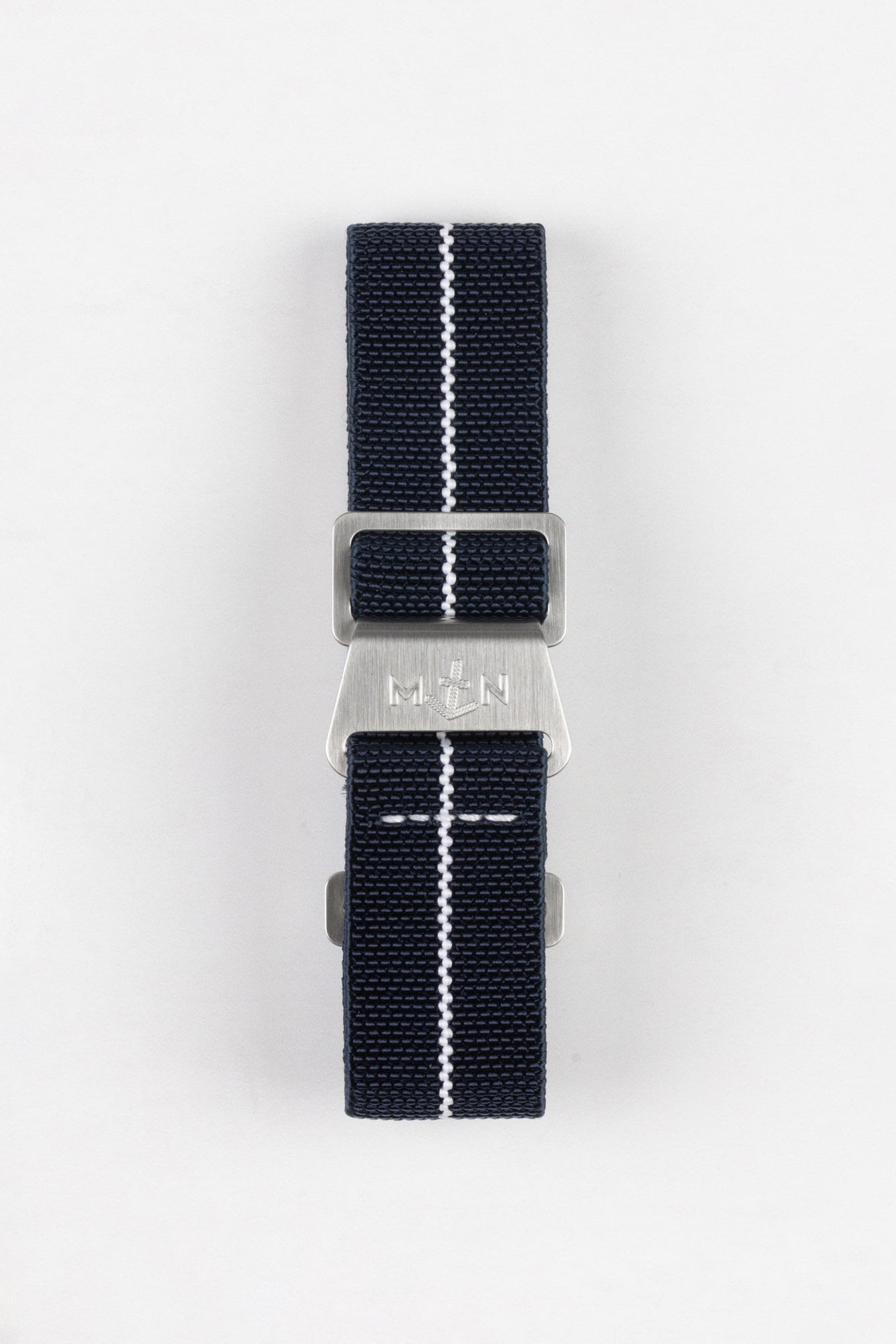 Erika's Originals TRIDENT MN™ Strap with WHITE Centerline - BRUSHED Hardware