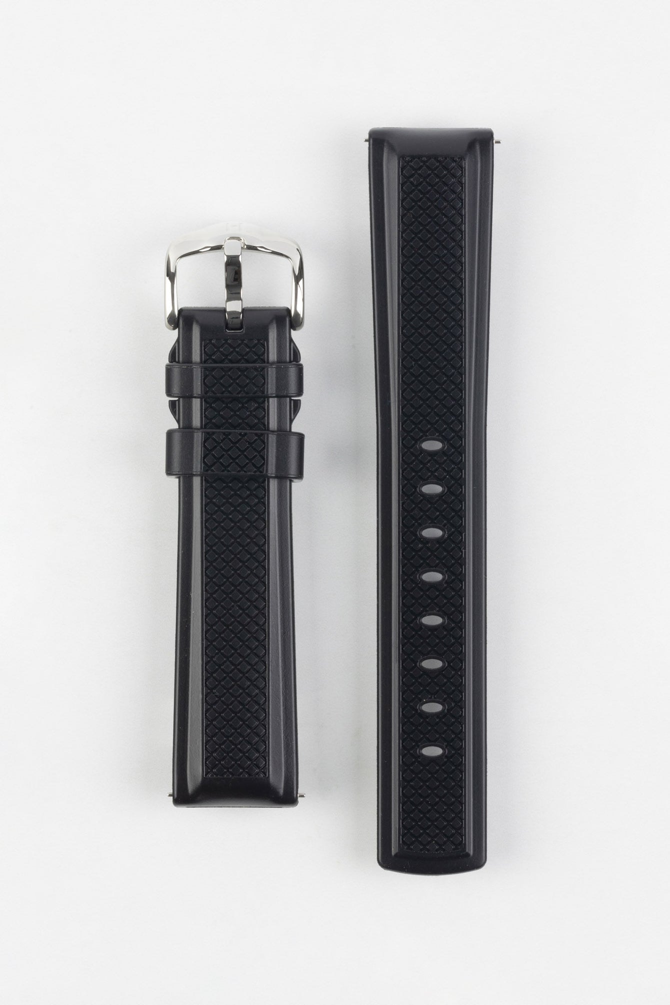 Hirsch ACCENT Natural Rubber Watch Strap in BLACK