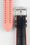 Hirsch ANDY Alligator Embossed Performance Black and Salmon Watch Strap