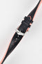 Hirsch ANDY Alligator Embossed Performance Black and Salmon Watch Strap